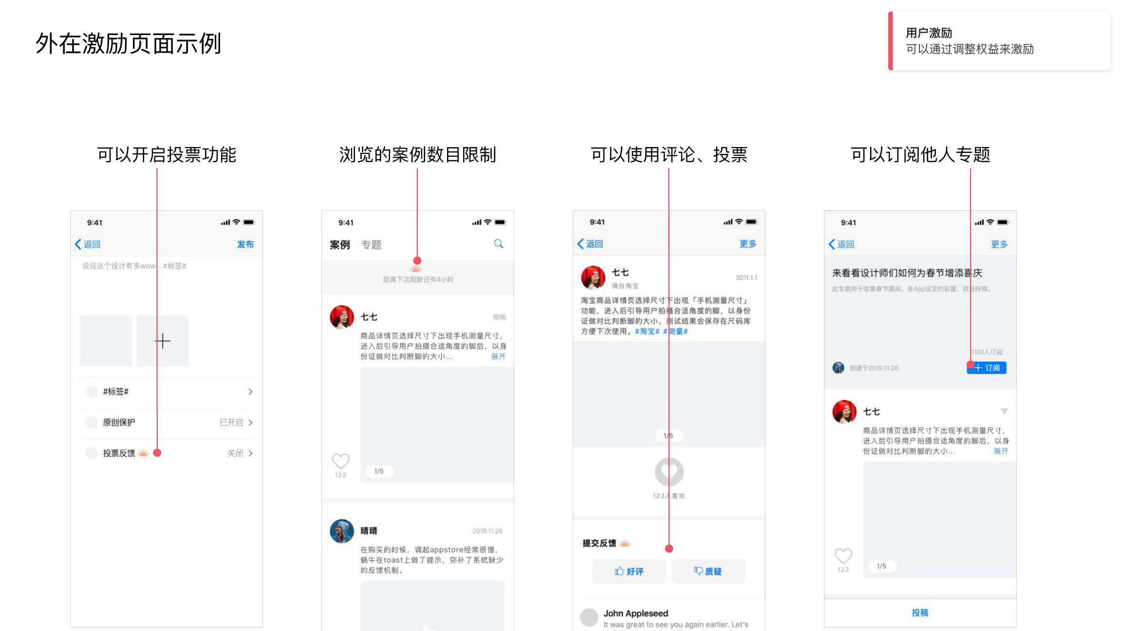外在激励页面示例